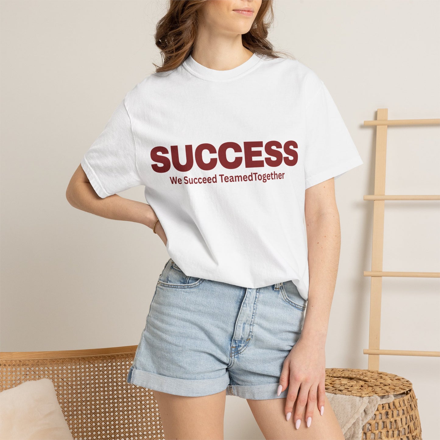 Success Mindset Quote Tshirt tee for Men and Women - Crafted in Super Soft Spun Cotton by Comfort Colors - "SUCCESS: We Succeed TeamedTogether" Motivational T-Shirt